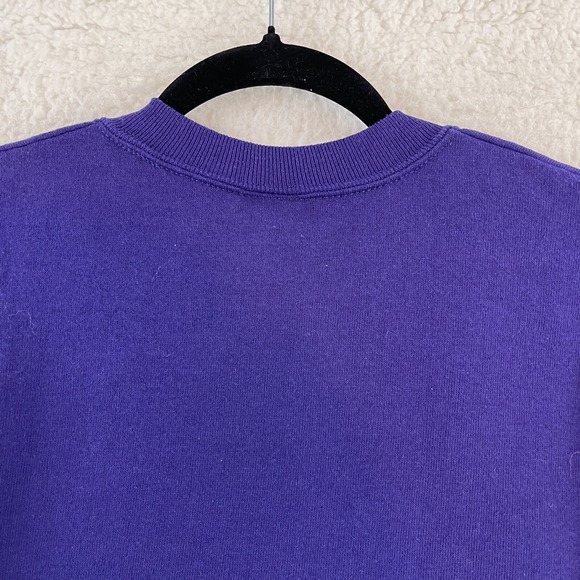 Jerzees Sweater Mens Size XL Purple Brahmas Embroidered Vintage Crew Neck LS USA - Picture 13 of 16